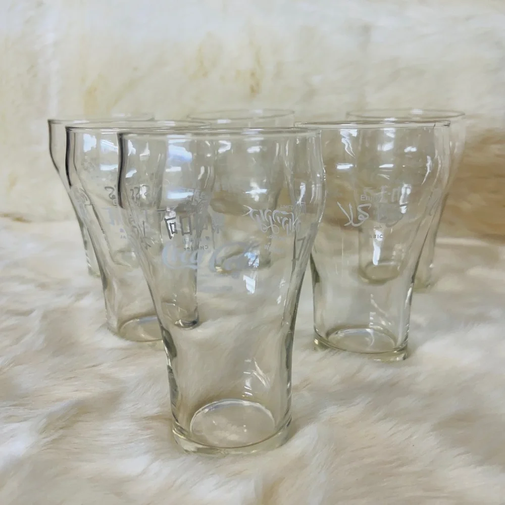 6 Vintage coca-cola glasses written in 5 languages - Picture 3 of 11